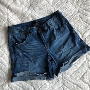 High rise blue Jean shorts